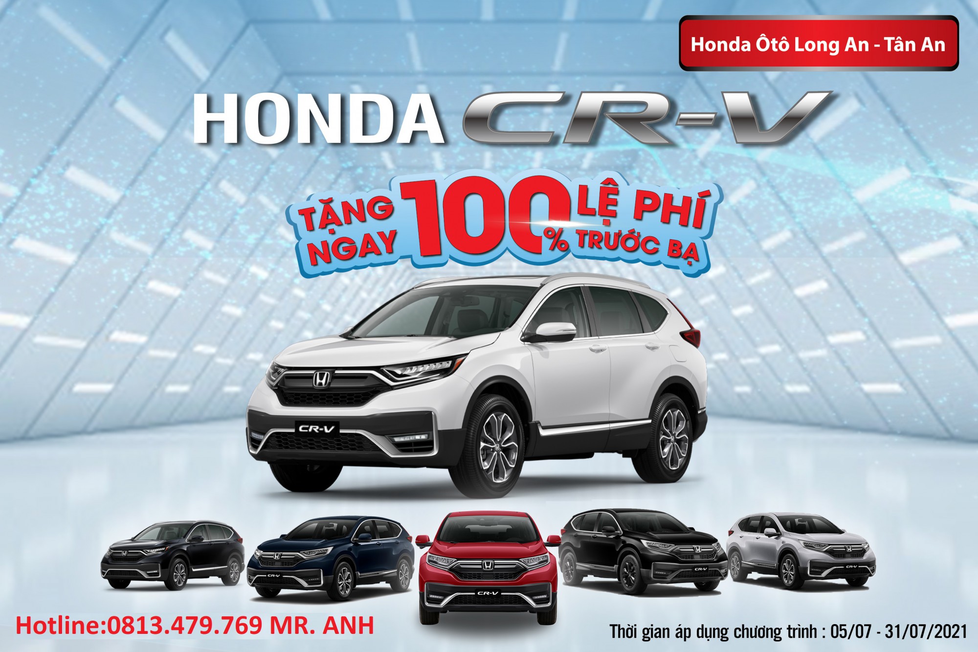 Honda CR-V L hỗ trợ thuế trước bạ 100%
